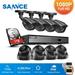 SANNCE 8CH 1080P HD DVR 8pcs 1080P IR outdoor CCTV Home Security System Bullet/Dome Cameras Surveillance Video Kits with Motion Detection with 1TB Hard Drive Disk