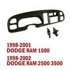 1998 - 2002 Dodge Ram 1500 2500 3500 Double Din 2-din Complete Dash Kit (Black)