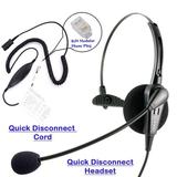 RJ9 Phone Headset - Cost Effective Monaural Headset with Smart Cord for Cisco Avaya Polycom and Most Phones