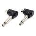 Hosa GPR-123 Right Angle Adaptors RCA to 1/4 in TS (Pair)