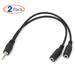 2 Pack 8 inches 3.5 mm Male to 2x 3.5 mm Female Aux Y splitter Cable Cord