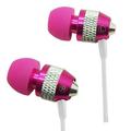 Super Bass Noise-Isolation Metal 3.5mm Stereo Earbuds/ Headset/ Handsfree for HTC Desire 10 pro Desire 555 One X10 Desire 650 Desire 10 lifestyle One A9s (Hot Pink) - w/ Mic