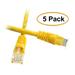 C&E Cat6 6 Inch Snagless/Molded Boot Ethernet Patch Cable 5 Pack Yellow