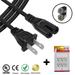 2 Prong AC Power Cord for WESTINGHOUSE LCD TV LED HDTV Series PLUS 6 Outlet Wall Tap - 1 ft