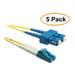 eDragon Fiber Optic Cable LC/SC Singlemode Duplex 9/125 5 Meter (16.5 Foot) 5 Pack