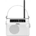 Sangean Compact Portable AM/FM Radio with Built-in Speaker Earphone Jack LED Tuning Indicator & Carry Strap