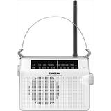 Sangean Compact Portable AM/FM Radio with Built-in Speaker Earphone Jack LED Tuning Indicator & Carry Strap