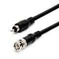 Cmple RG59U 75 Feet BNC Male to RCA Male 75 Ohm Coaxial BNC to RCA Video Cable Black (455-N)