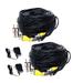 VideoSecu 2 Pack 50 Feet Pre-made Security Camera Cable Extension Video Power Cord All-in-One and 2x Power Supply CGL