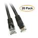 eDragon Cat5e Black Ethernet Patch Cable Snagless/Molded Boot 6 Feet 20 Pack