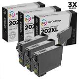 LD Products Remanufactured Epson 202XL / T202XL120-S Pack of 3 High Yie Black Cartridges for Expression XP-5100 & WorkForce WF-2860