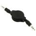 3 Feet Retractable Mini 3.5mm Plug Male to Male Stereo Auxiliary Aux Cord Cable For Motorola Droid RAZR M XT907 XT901 Electrify M(Verizon U.S.Cellular) - Black