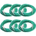 Seismic Audio SATRX-25 6 Pack of Green 25 Foot TRS Patch Cables