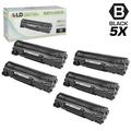 LD Remanufactured Replacement for Canon 3484B001AA Set of 5 Black Laser Toner Cartridges for use in Canon ImageClass LBP6000 LBP6030w and MF3010 s