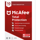 McAfeeÂ® Total Protection Antivirus Security Software 10 Devices 1 Year Subscription â€“ Product Key