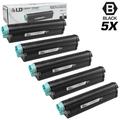 LD Compatible Replacement for Okidata 43502001 (Type 9) Set of 5 High Yield Black Toner Cartridges for use in OKI B Series B4600 B4550 B4600n PS B4600n & B4550n Printers