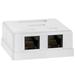 Cmple - Surface Mount Box Cat5e Double WHITE