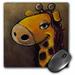 3dRose Female giraffe cartoon painting - Mouse Pad 8 by 8-inch (mp_53081_1)
