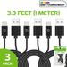 3-Pack Durable 3.3ft(1m) USB-C Data Cable Fast Charging (2.4Amp)/Data Sync Cable for iPhone 15 Samsung Galaxy S9/S9 Plus Galaxy Note 8 Google Pixel 2XL LG V30 and Other Devices Black