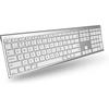 Macally Bluetooth Multi Device Keyboard for Apple Windows Android Computer and Tablet - Wireless Numeric Keypad Aluminum Silver