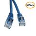 eDragon Cat5e Blue Ethernet Patch Cable Snagless/Molded Boot 2 Feet Pack of 5