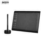 Bosto 1060 Plus Digital Graphic Drawing Painting Animation Tablet Pad 10 * 6 Working Area 8192 Level Pressure Sensitivity with Wireless Battery-free Stylus