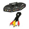 Fosmon A1602 RCA Splitter with 3-Way Audio Video RCA Switch Box + RCA Cable for Connecting 3 RCA Output Devices to Your TV