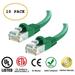 Huetronâ„¢ 10-Pack Cat 6 Ethernet Cable Cat6 Snagless Patch 7 Feet - Computer LAN Network Cord GREEN