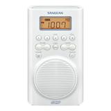 Sangean AM/FM Weather Band Emergency Waterproof Shower Clock Radio With Large easy to read LCD Display