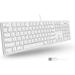 Macally Slim USB Wired Keyboard for Mac and Windows PC - Full Size 104 Key Layout & 16 Shortcut Keys - Scissor Keycaps for Smooth Typing - Mac Wired Keyboard with Numeric Keypad (SLIMKEYPRO)