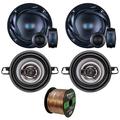 Two Sets Of Car Audio Speakers - Autotek ATS65C ATS 6.5 Inch 300w Car Stereo Speaker + Crunch CS35CX 150w 3.5 4 Ohm Audio Coaxial Speaker + Enrock 50ft Speaker Wire