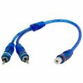 Absolute RCA Audio Cable Y Adapter Splitter 1 Female to 2 Male Plug Cable