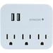 GE 3-Outlet Surge Protector Tap with USB Charging White - 14512