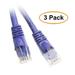 eDragon Cat5e Purple Ethernet Patch Cable Snagless/Molded Boot 20 Feet 3 Pack