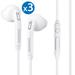 3-Pack New OEM Samsung 3.5mm PREMIUM SOUND/ Stereo Earbud Headphones for Galaxy S6 S6 Edge S5 S4 Note Edge 4 3 2 EO-EG900BW (Bulk Packaging)