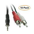 C&E 3.5mm Stereo to RCA Audio Cable 3.5mm Stereo Male to Dual RCA Male (Right and Left) 6 Feet 10 Pack