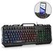 ENHANCE Infiltrate KL2 Membrane Gaming Keyboard - Quiet Keyboard with 3 Multi Color LED Lighting Modes