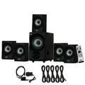 Acoustic Audio AA5172 Home 5.1 Bluetooth Speaker System with Optical Input and 5 Extension Cables