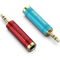 DIGITNOW Headphone Adapters Pure Copper 3.5mm Male to 6.35mm Female 1/8 inch Male Plug to 1/4 inch Female Jack Stereo Adapter Headphone Adapter Amp Adapter Fashion 1Red+1Blue-2 Pack