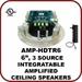 Three Source 6 Integratable Amplified In Ceiling Speakers with Transformer
