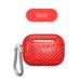 AirPods Pro Case with Keychain Allytech Carbon Fiber Wireless Charging Protective Shockproof Carabiner Bluetooth Earphone Storage Bag Charging Box Cover for Apple Airpods Pro / Airpods 3 Red