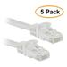 eDragon 5 Pack FLEXboot Series Cat5e 24AWG UTP Ethernet Network Patch Cable 20 Feet White