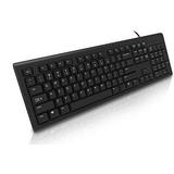 French AZERTY Black Keyboard with White Letters/Characters - Wired USB Connection