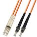 0.5 Meter (1.6 Feet) Multimode Duplex Fiber Optic Cable (62.5/125) - LC to ST - Orange