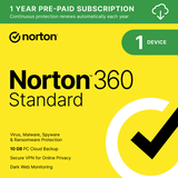 Norton 360 Standard Antivirus Software for 1 Device 1 Year Subscription PC/Mac/iOS/Android [Digital Download]
