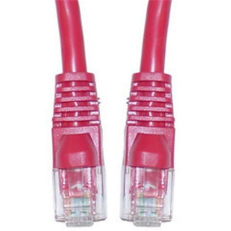Cat6a Red Ethernet Patch Cable Snagless Molded Boot 500 MHz 10 foot