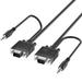 Fosmon (25 FT - 2 Packs) VGA/SVGA/UXGA Monitor Cable with 3.5mm Audio Jack (Male to Male) - Support High Video Resolution for LCD LED Monitor HDTV Projector