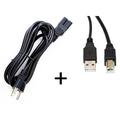 OMNIHIL (15 FT) AC Cord + (15FT) 2.0 USB Cable compatible with Kurzweil Artis7 - 76-key Stage Piano