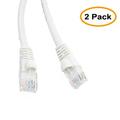 eDragon CAT5E Hi-Speed LAN Ethernet Patch Cable Snagless/Molded Boot 10 Feet White Pack of 2