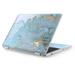 Skin Vinyl Sticker Cover Decal for Asus Chromebook 12.5 Laptop Notebook -Teal Blue Gold White Marble Granite